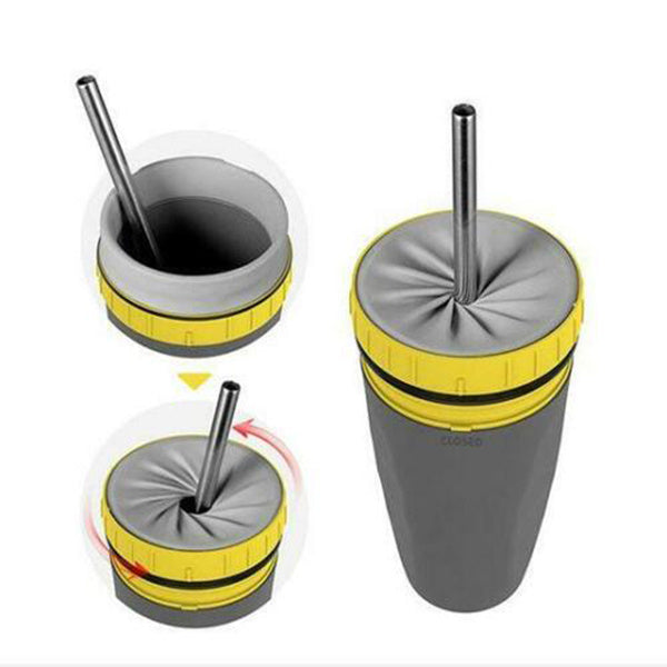 Portable Travel Tumbler Cup with Straw