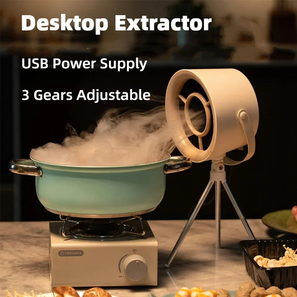 Portable Desktop Kitchen Hood USB Exhaust Fan
